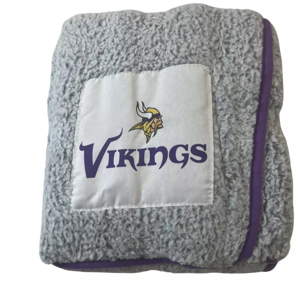Northwest NFL Minnesota Vikings Two Tone Soft Sherpa Throw Blanket 50" x 60" New